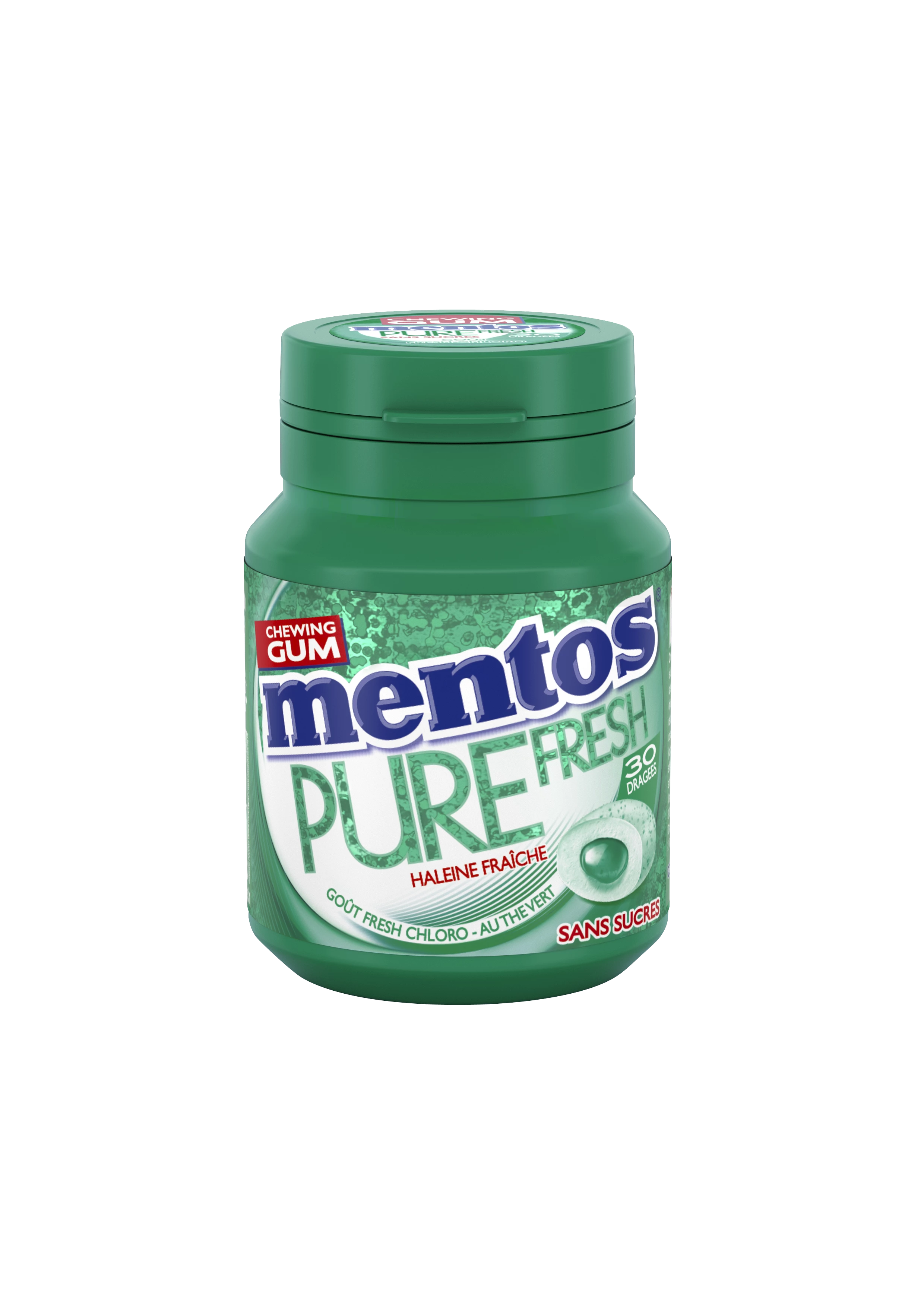 Chewing Gum Pure Fresh Goût Fresh Chloro Sans Sucres X30 - MENTOS