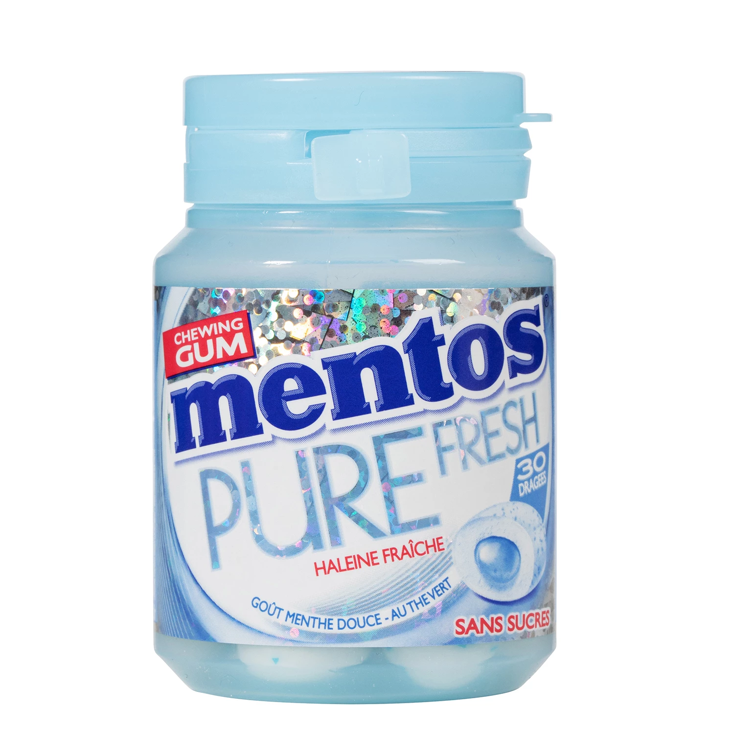 Chewing Gum Pure Fresh Goût Menthe Douce Sans Sucres X30 - MENTOS