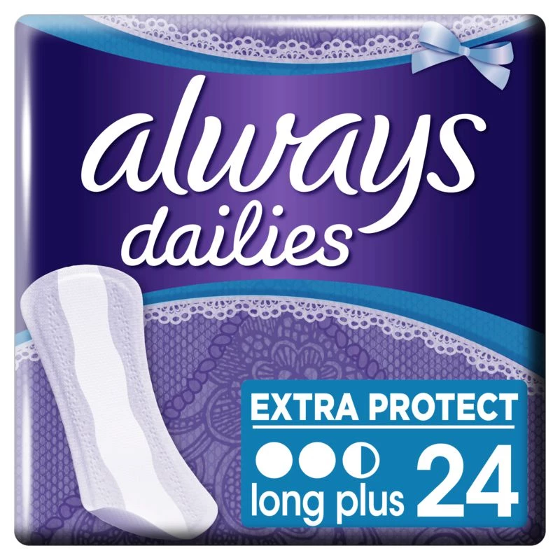 Serviettes hygiéniques extra protect long+ dailies x24 - ALWAYS