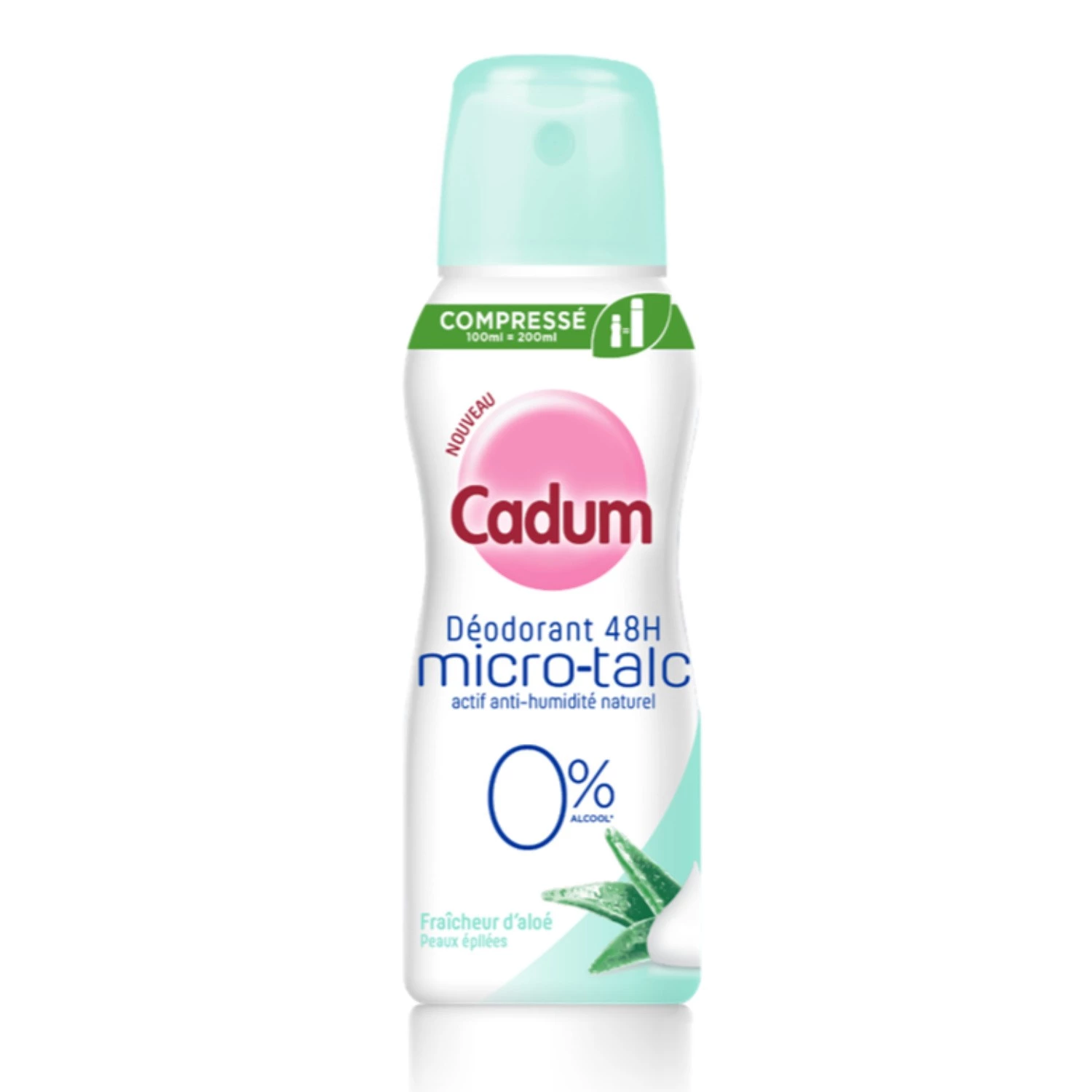 Desodorante comprimido 4 horas micro talco frescor de babosa 100ml - CADUM