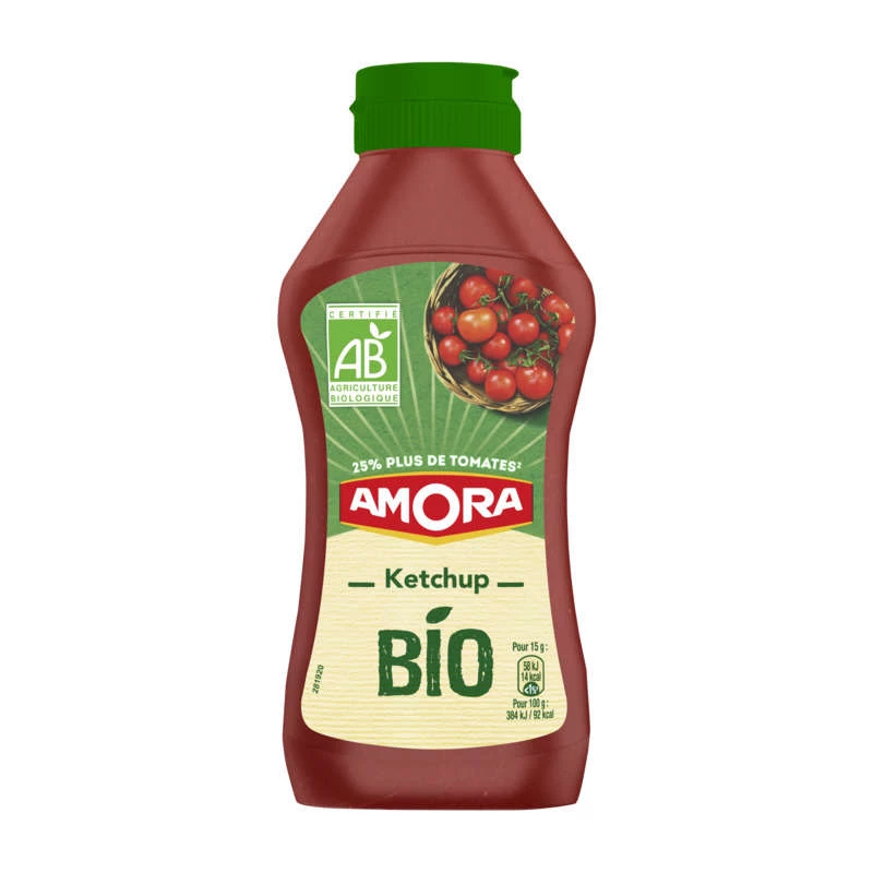 Ketchup 25% plus de tomates BIO 330g - AMORA