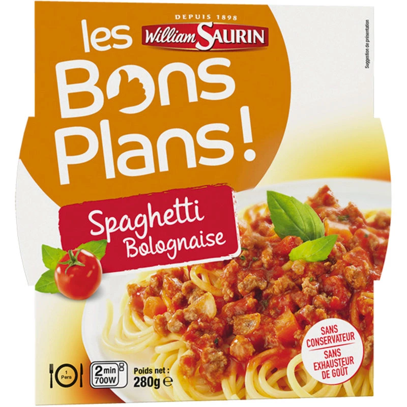 Spaghetti Bolognaise, 280g - WILLIAM SAURIN