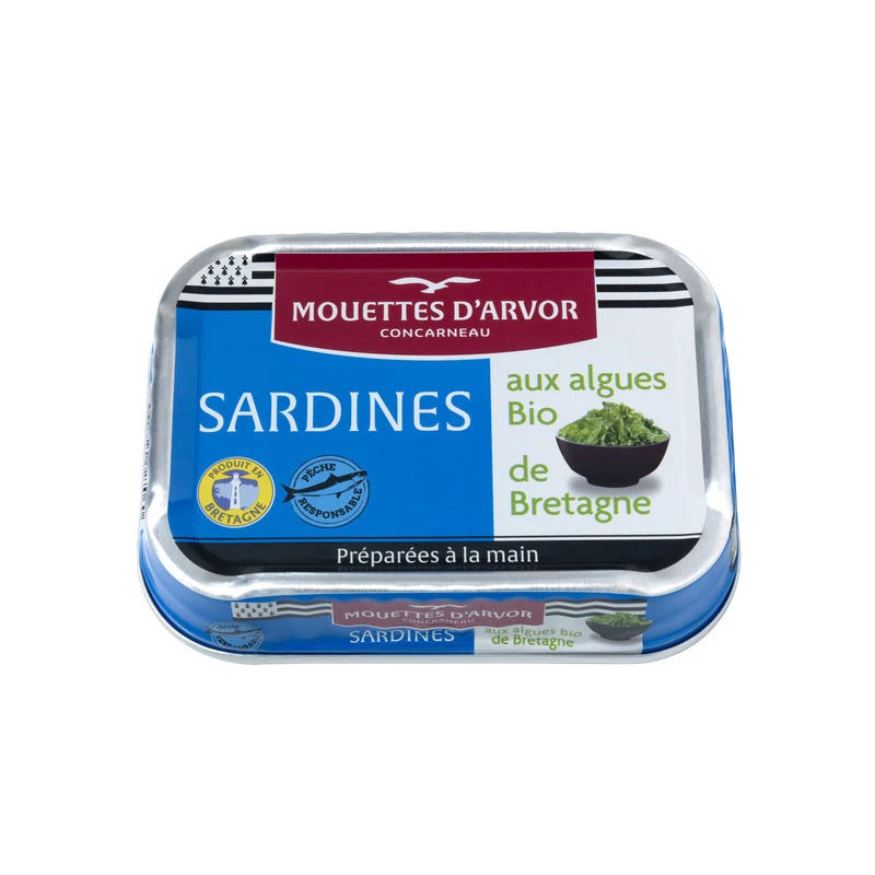 Sardine alle Alghe della Bretagna Bio 115g - LES MOUETTES D'ARVOR