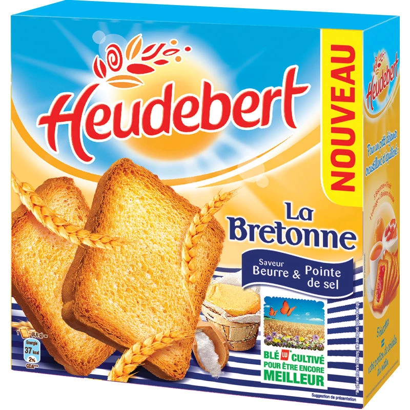 Biscottes la bretonne saveur beurre & pointe de sel 290g - HEUDEBERT