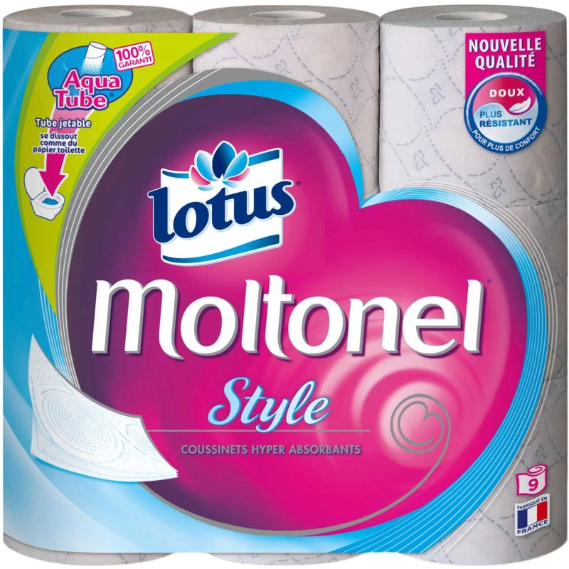 Papel higiênico Moltonel estilo x9 - LOTUS