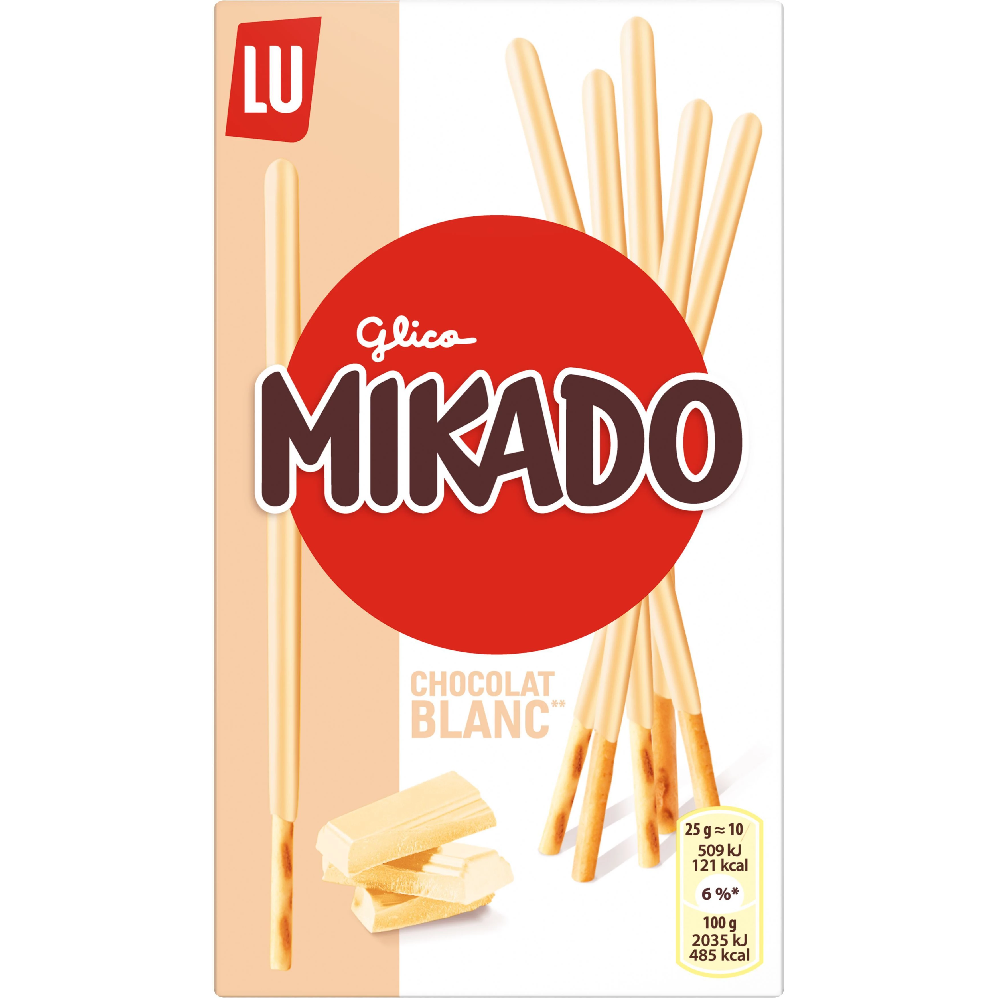 Koekjessticks Mikado Chocolade Blanc 70g - LU