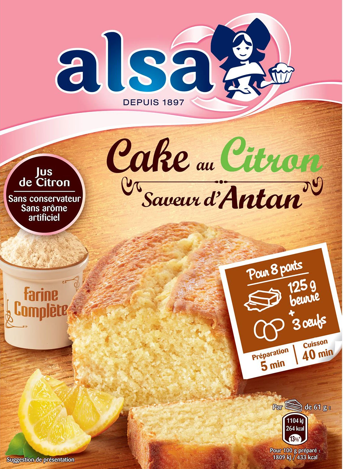 Préparation cake au citron 275g - ALSA