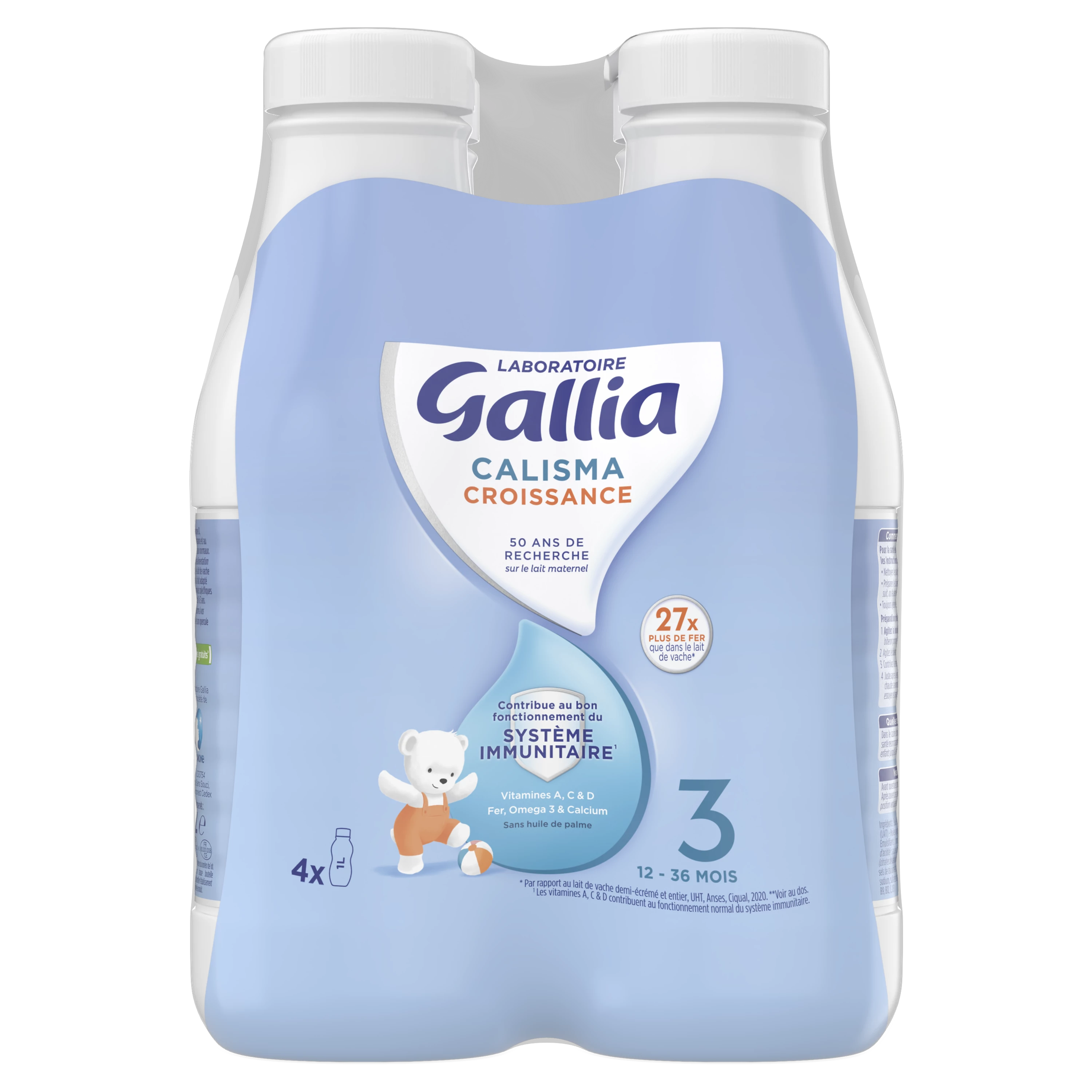 Leite líquido de crescimento Calisma 4x1L - GALLIA
