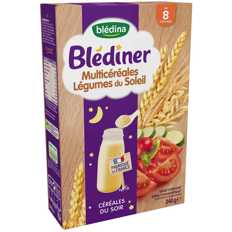 Мультизлаки и овощи Blédiner с 8 месяцев 240г -BLEDINA