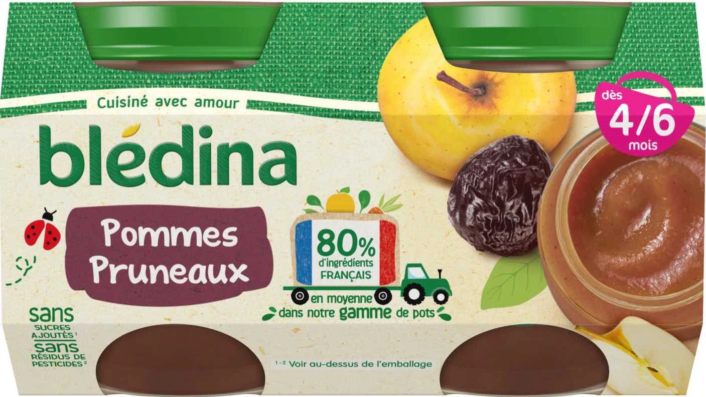 Baby compote from 4-6 months apples prunes 4x130g - BLEDINA