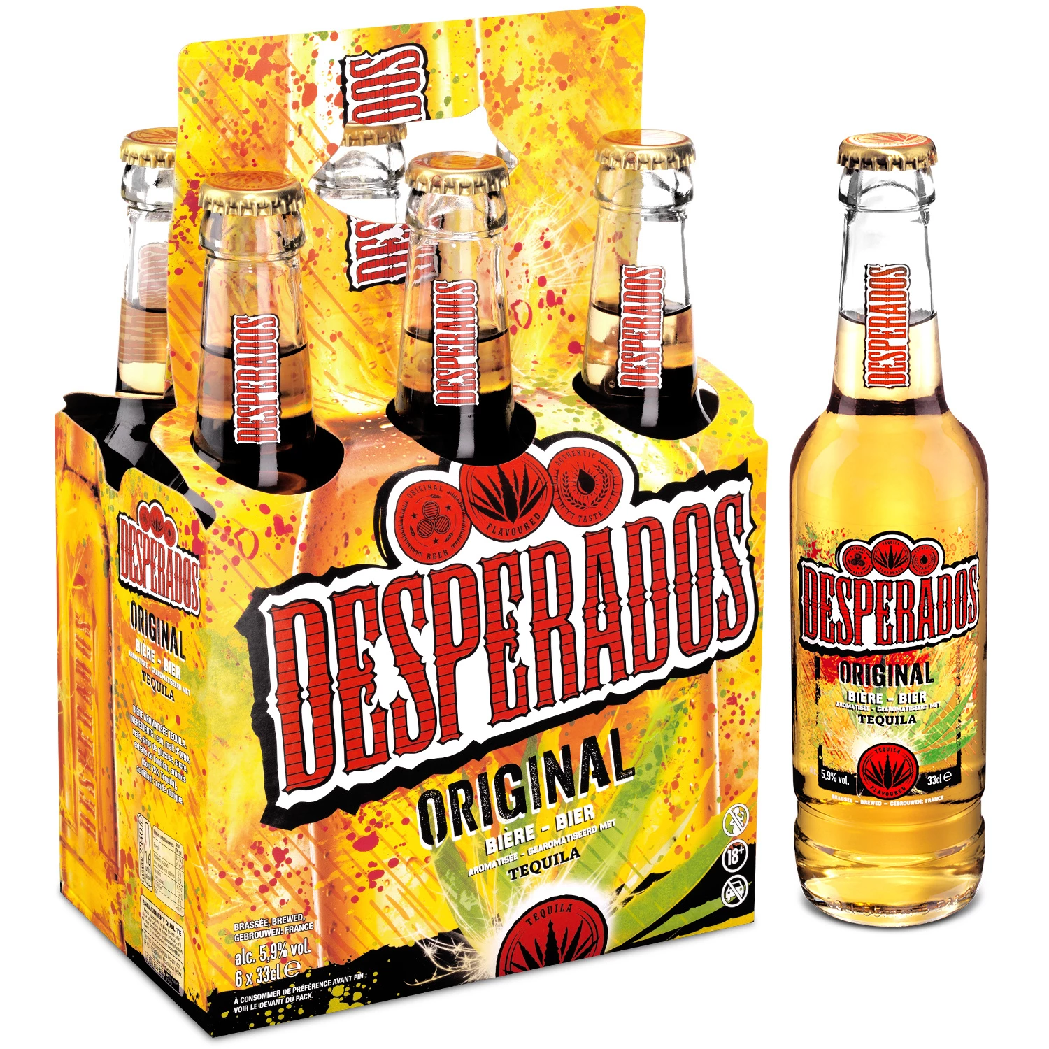 Tequila gearomatiseerd bier, 6x33cl - DESPERADOS