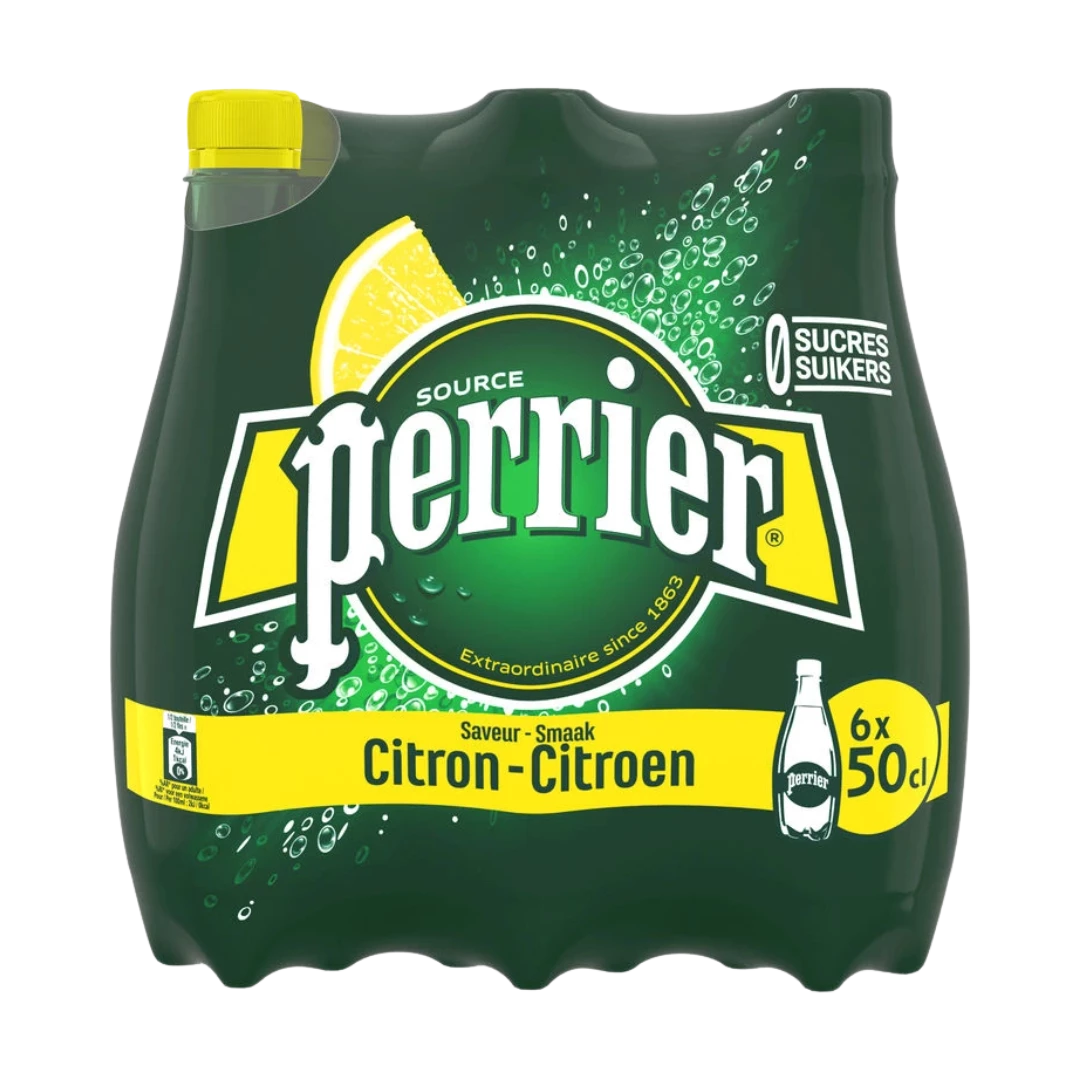 Lemon Flavored Sparkling Water 50cl Pet X 6 - PERRIER