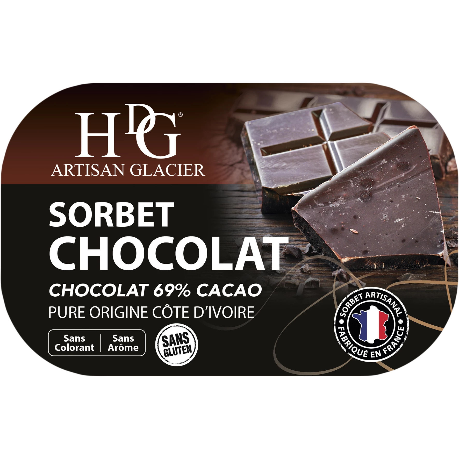 Sorbet Chocolat 487.5g - Histoires De Glaces