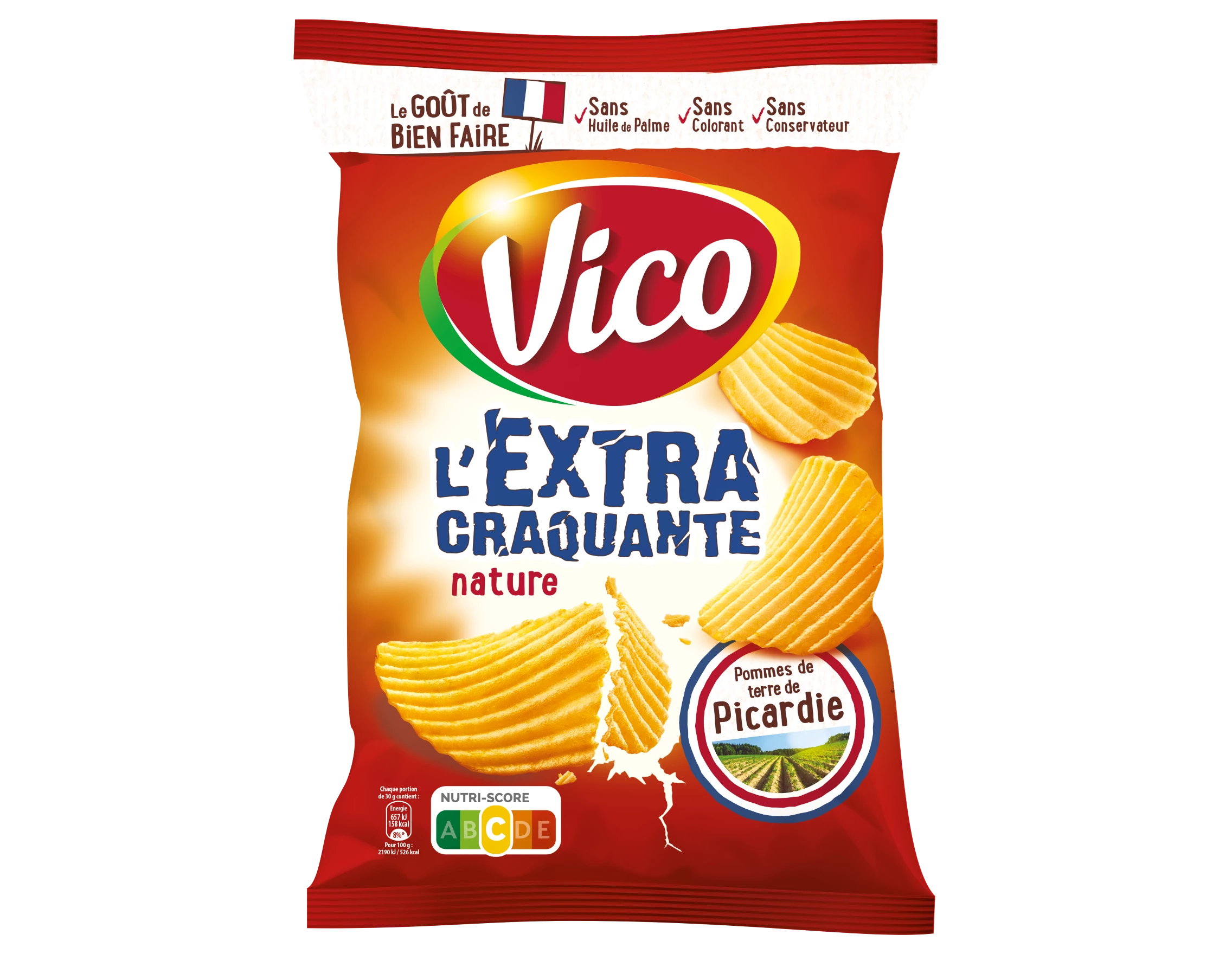 Хрустящие чипсы Extra Crunchy Plain, 150 г - VICO