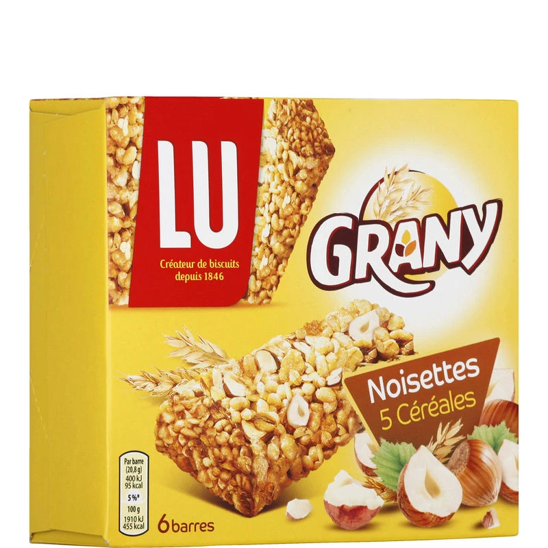 Grany 榛子麦片棒，125g - LU