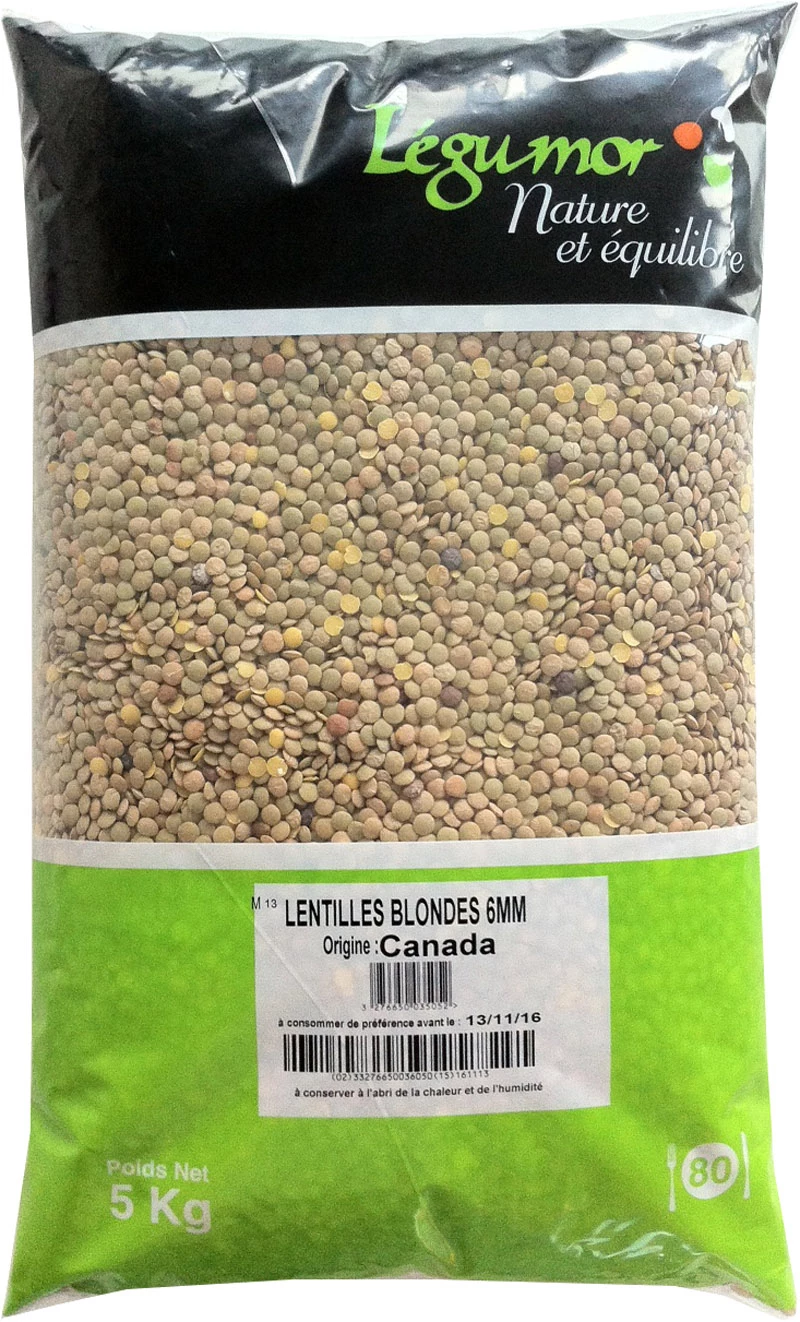 Lentilles  Blondes   6mm 5kg - Legumor