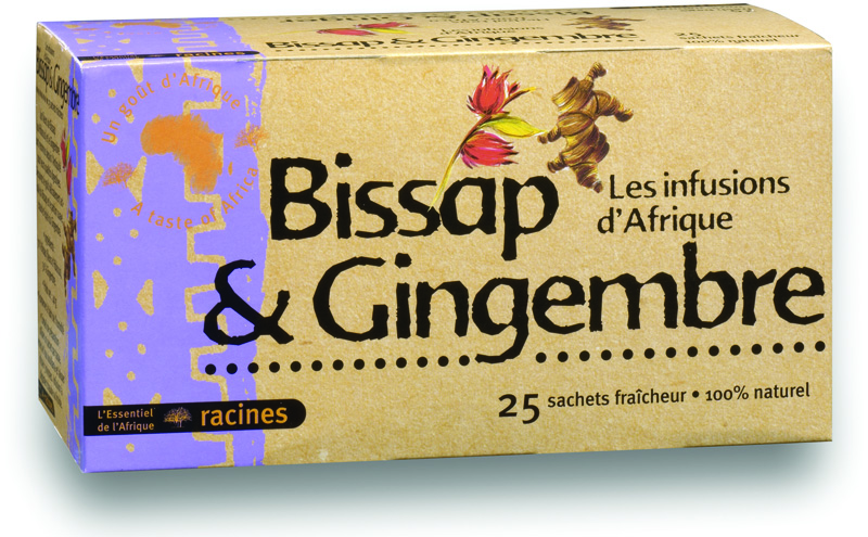 Afrikanischer Ingwer-Bissap-Aufguss (10 x 25 Beutel) - Racines