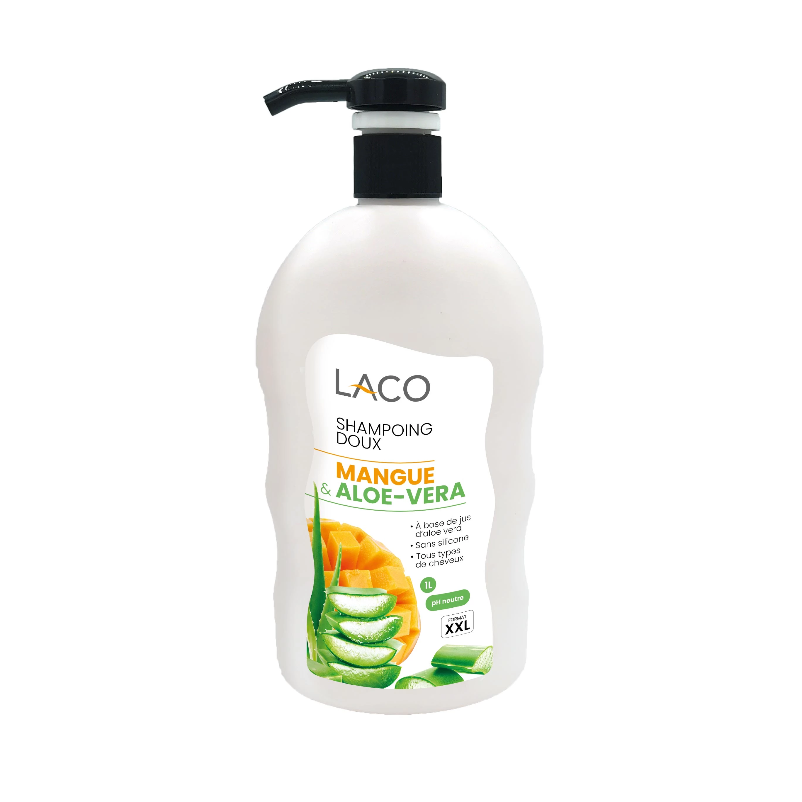 Shampoo all'aloe vera al mango, 1 litro - LACO