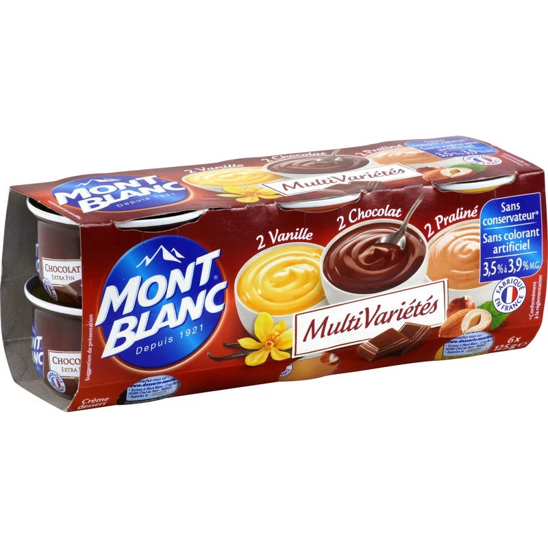 Multivariëteit dessertcrème 6x125g - MONT BLANC