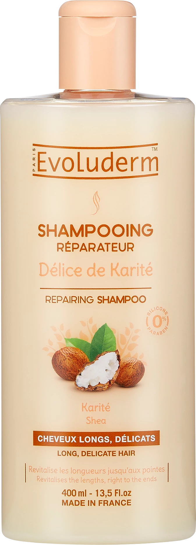 Shampoo Délice Karité, 400ml - EVOLUDERM