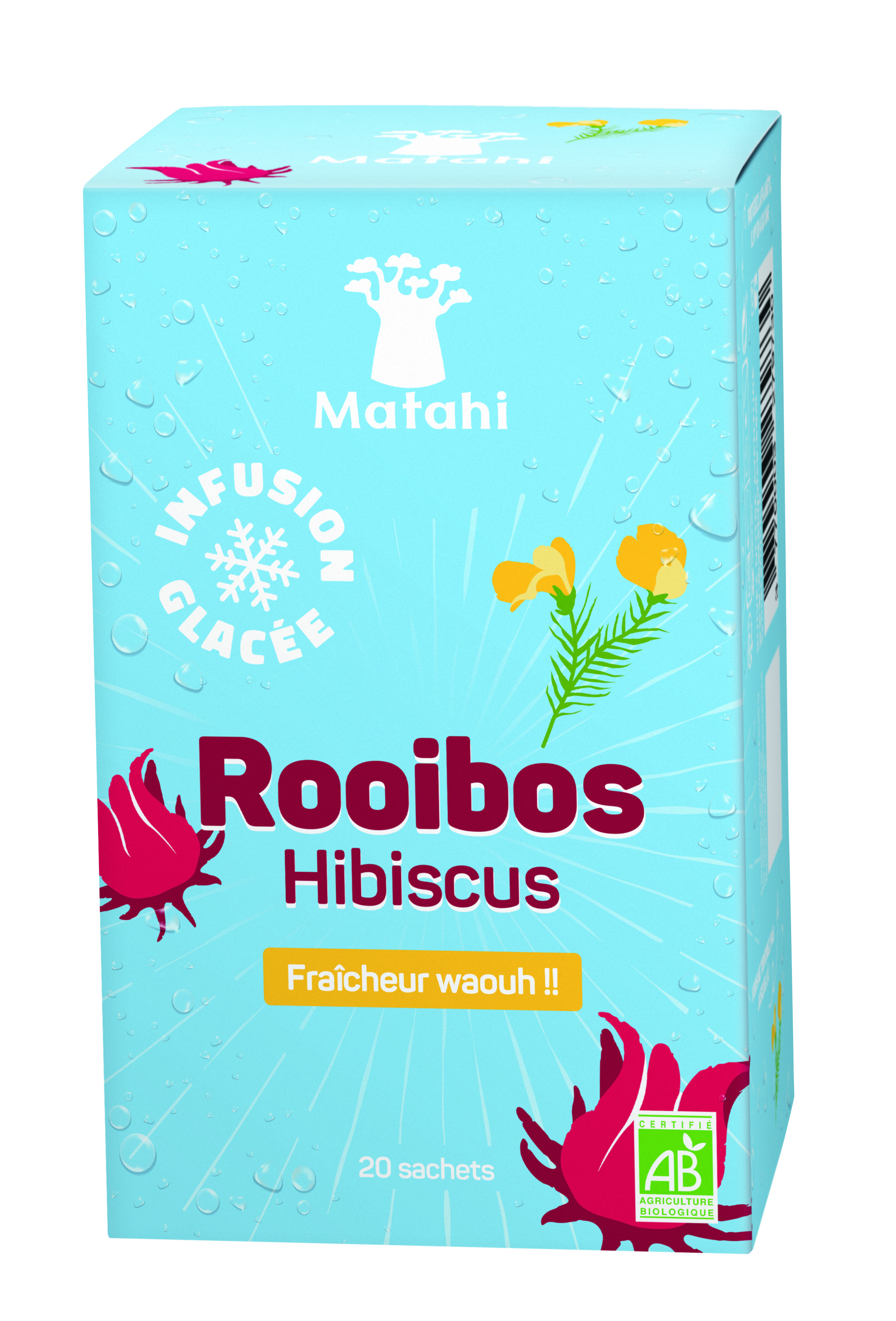 Bio-Rooibos-Hibiskus-Eisaufguss (12 x 20 Beutel x 2 g) - Matahi