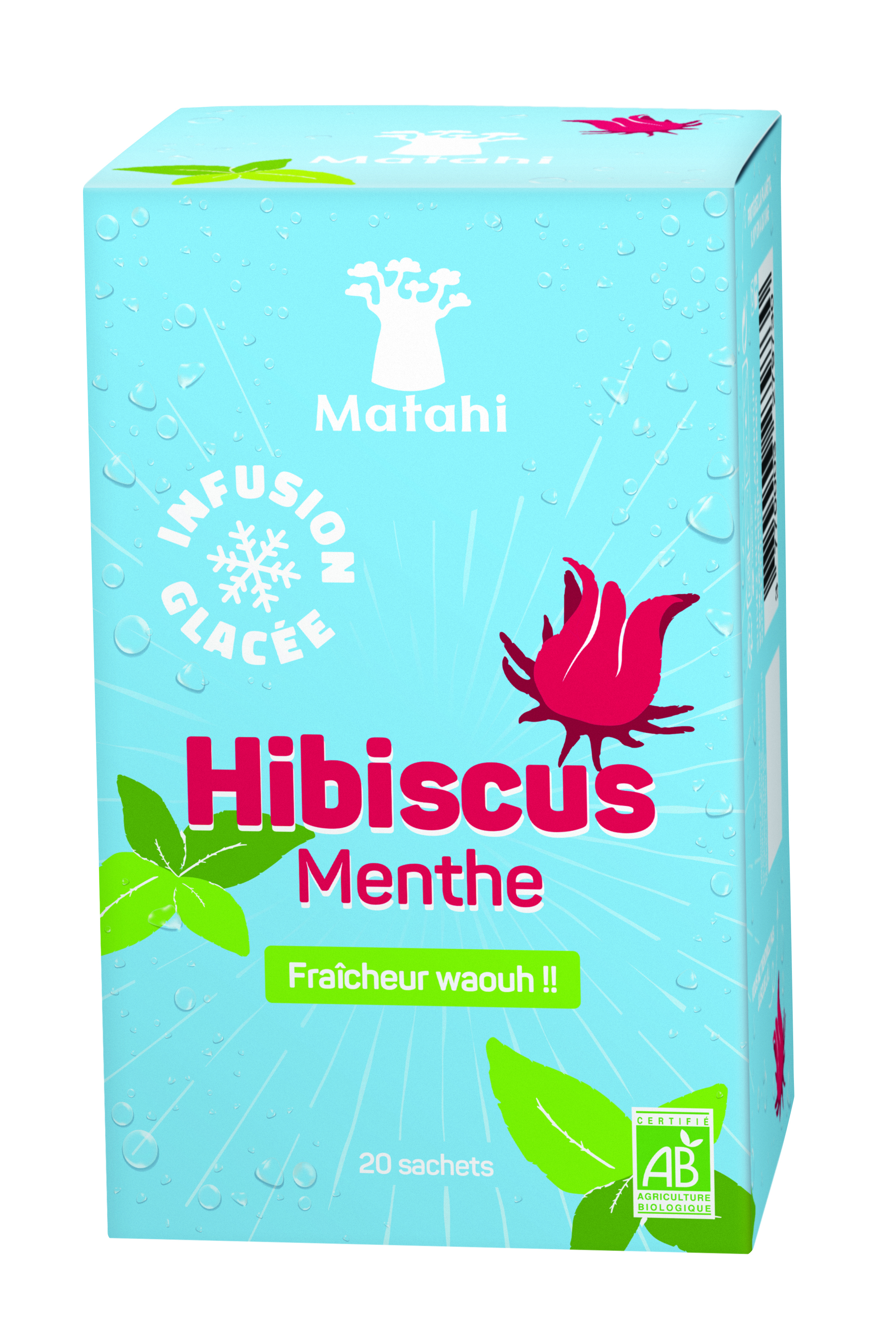 Infusão gelada de hibisco orgânico e menta (12 x 20 sacos x 2g) - Matahi