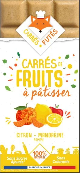 Carrés de Fruits à Pâtisser Citron Mandarine, 70g - CARRES FUTES