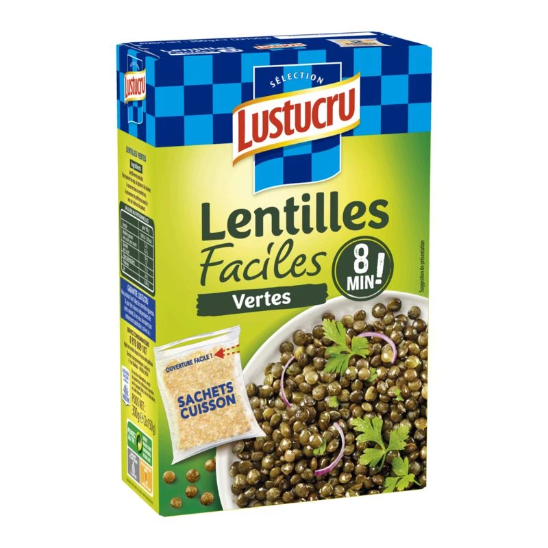 Lentilles Vertes Cuisson Facile; 2x150g - LUSTUCRU