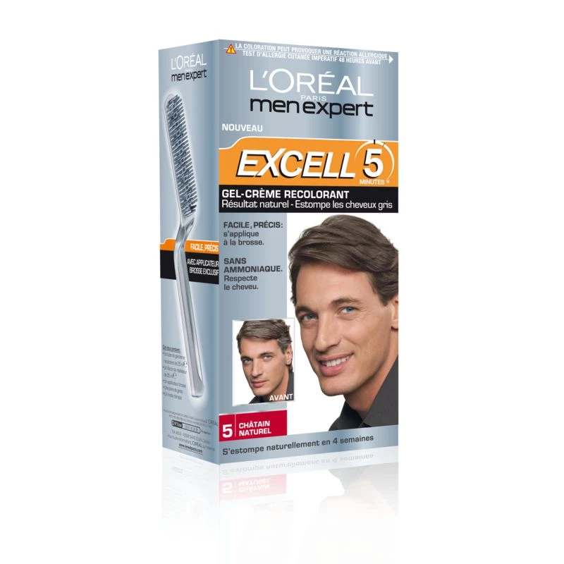 Coloration cheveux NUANCE 5 Châtain naturel Excell 5min - L'OREAL MEN EXPERT