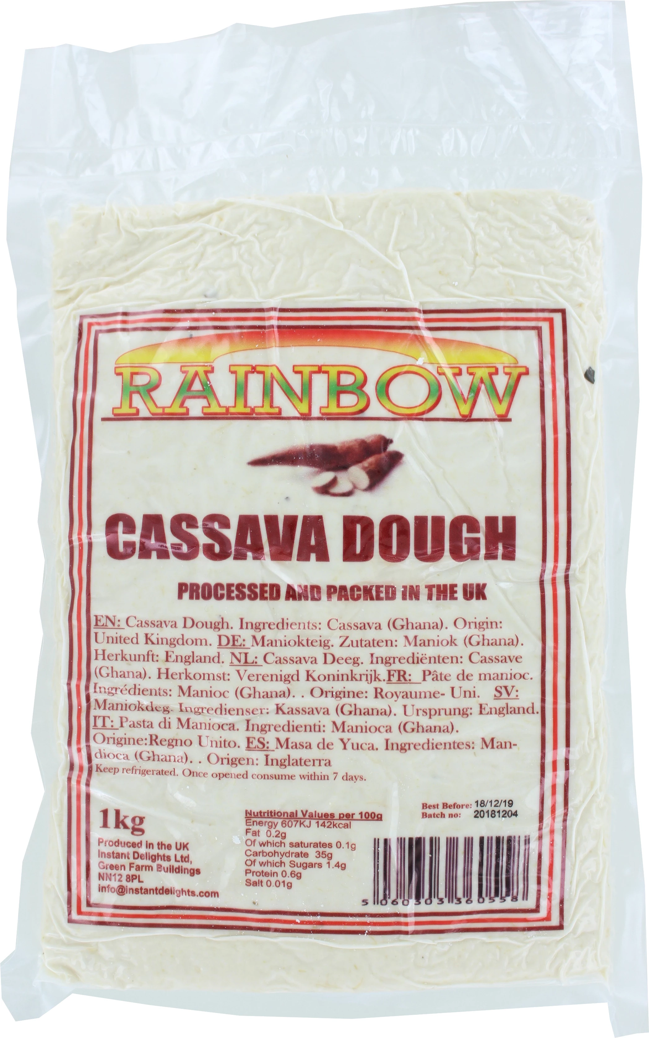 Cassava Paste 12 X 1 Kg - Rainbow