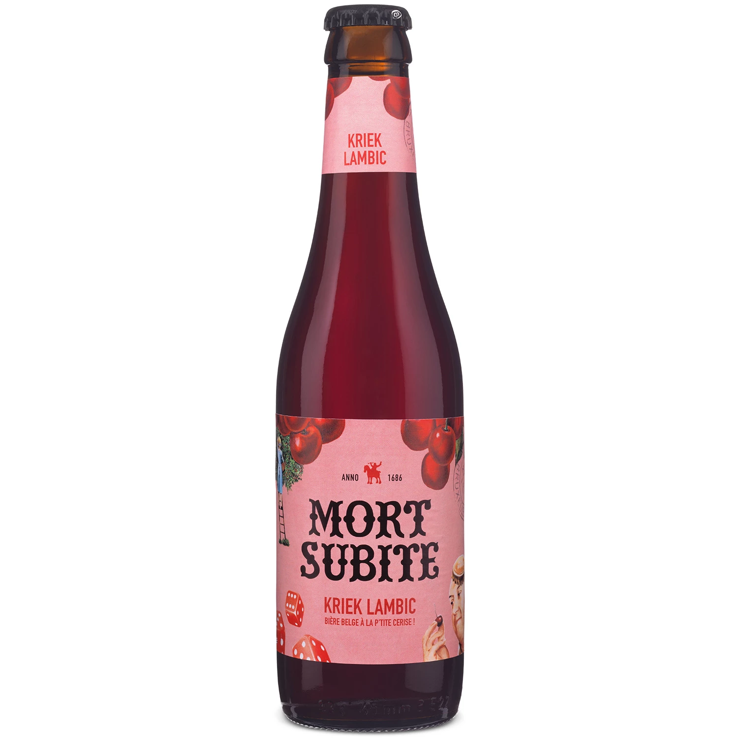 Красное пиво со вкусом вишни, 4°, 33cl - MORT SUBITE