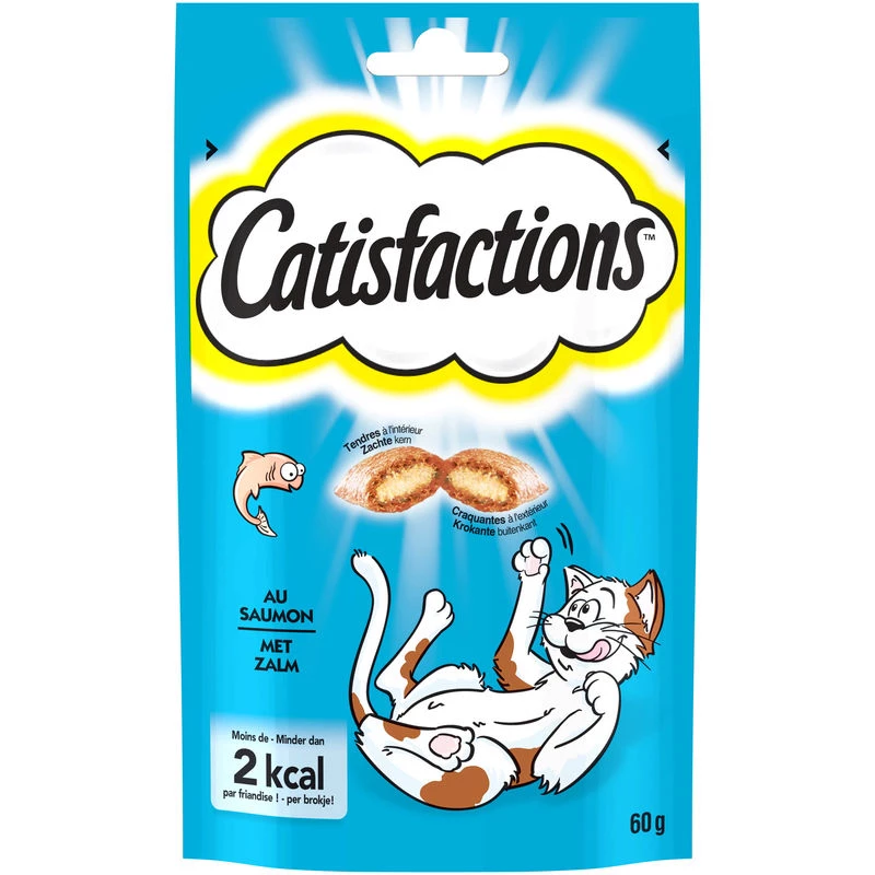 Snack per gatti al salmone 60g - CATISFACTIONS
