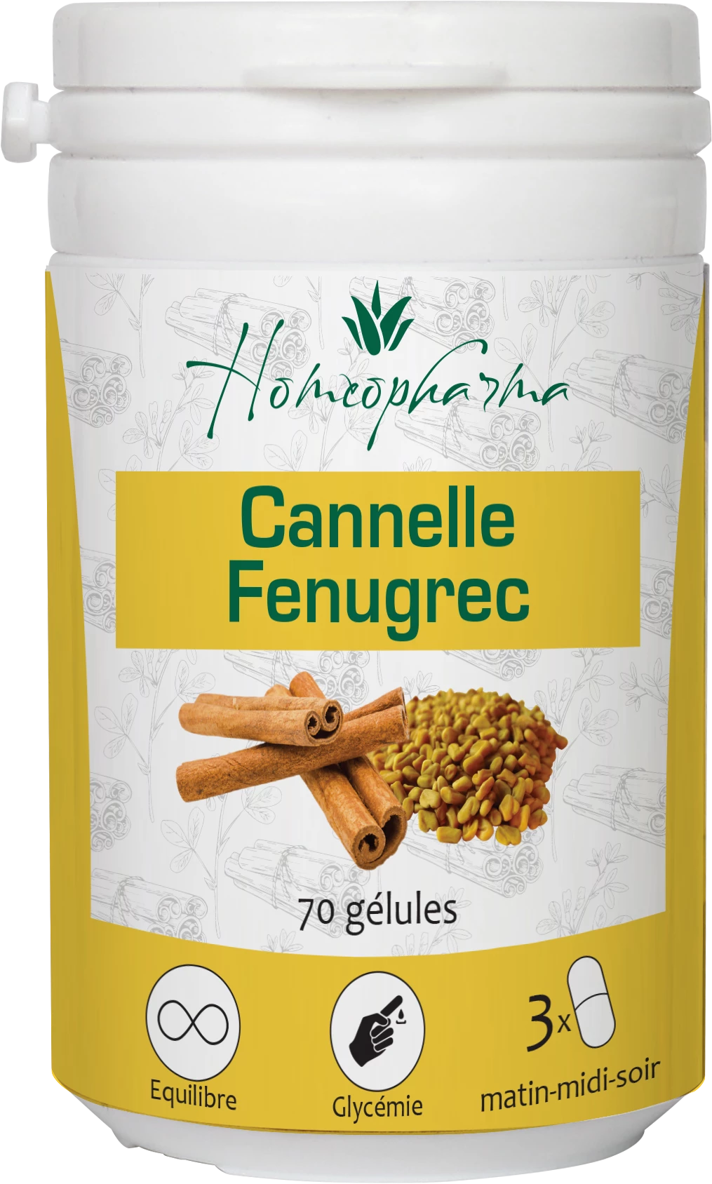 Gelules De Plantes Fenugrec Cannelle    /bte De 70 - Homeopharma