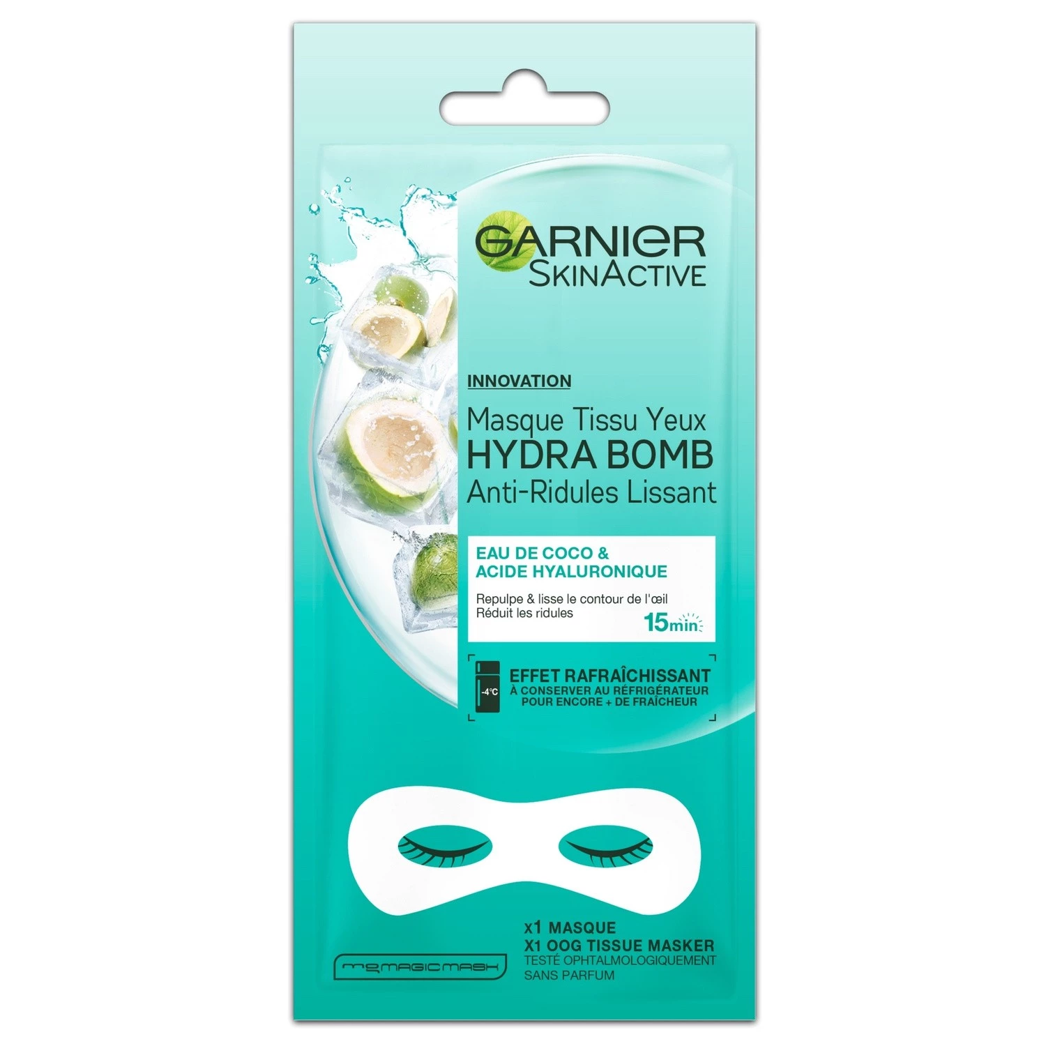 SkinActive Hydra Bomb Eye Masque, Anti-Ridules Lissant x2, GARNIER