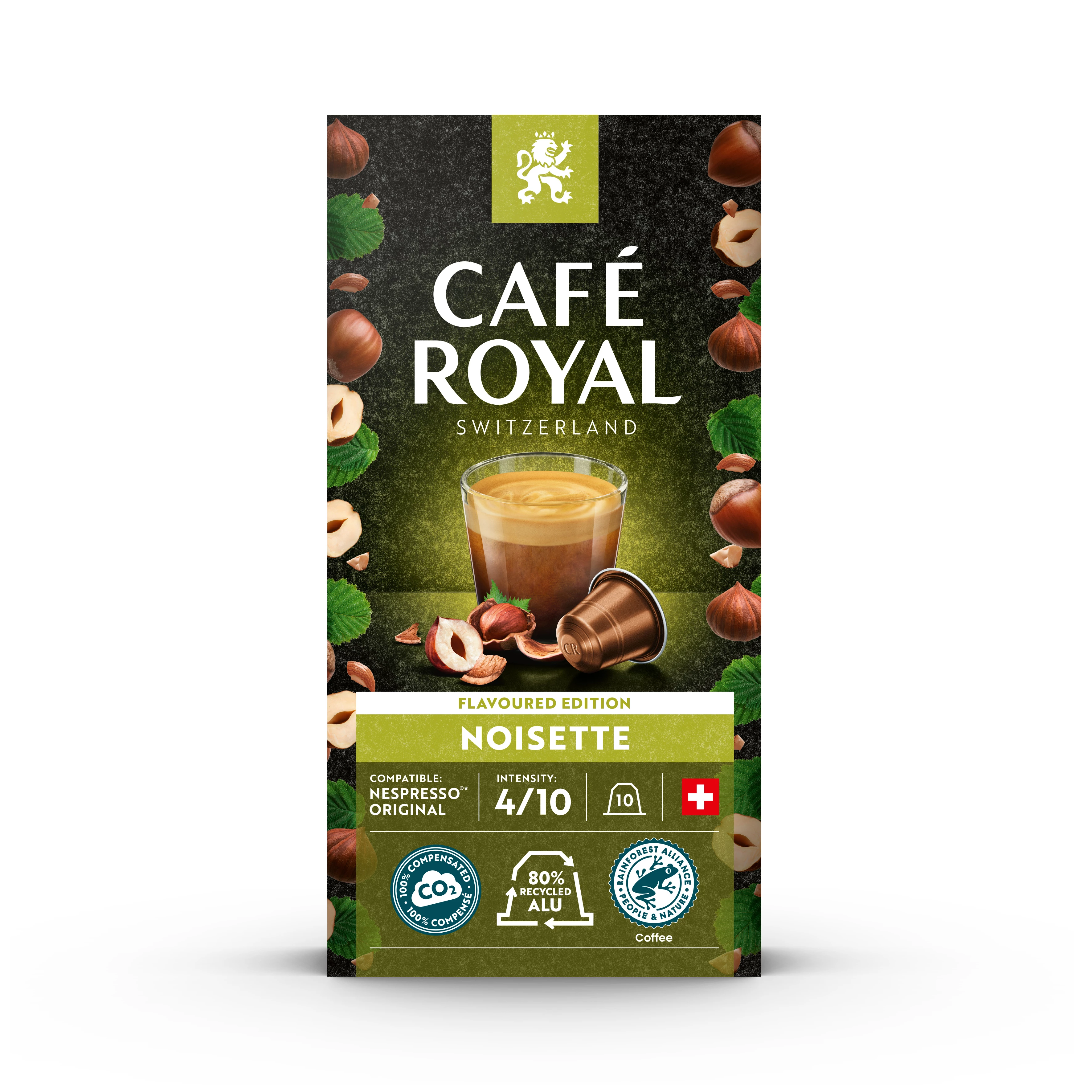 Nespresso®-compatibele hazelnootkoffiecapsules x10 50g - CAFE ROYAL