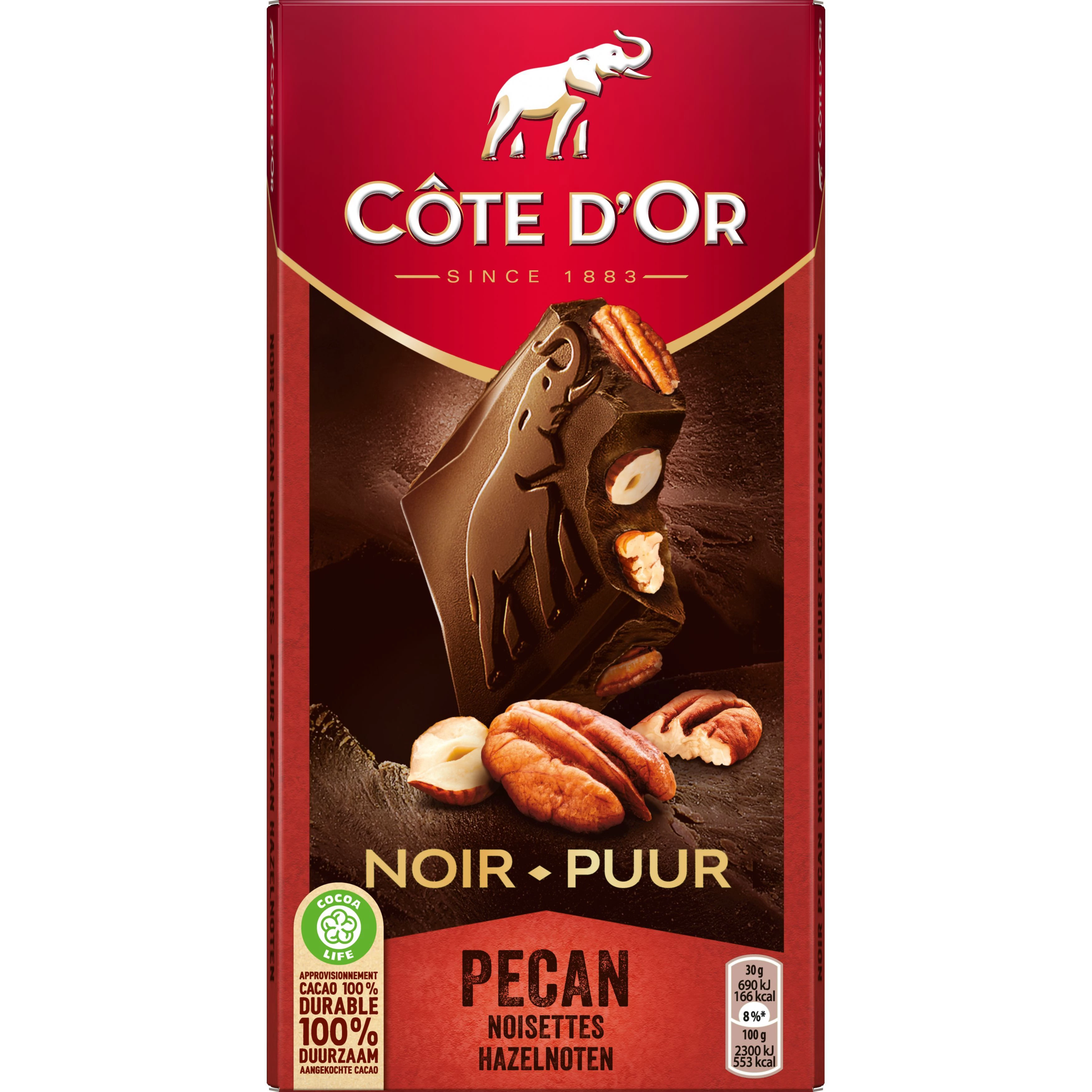 Cioccolato Fondente Nocciole Pecan 180g - CÔTE D'OR