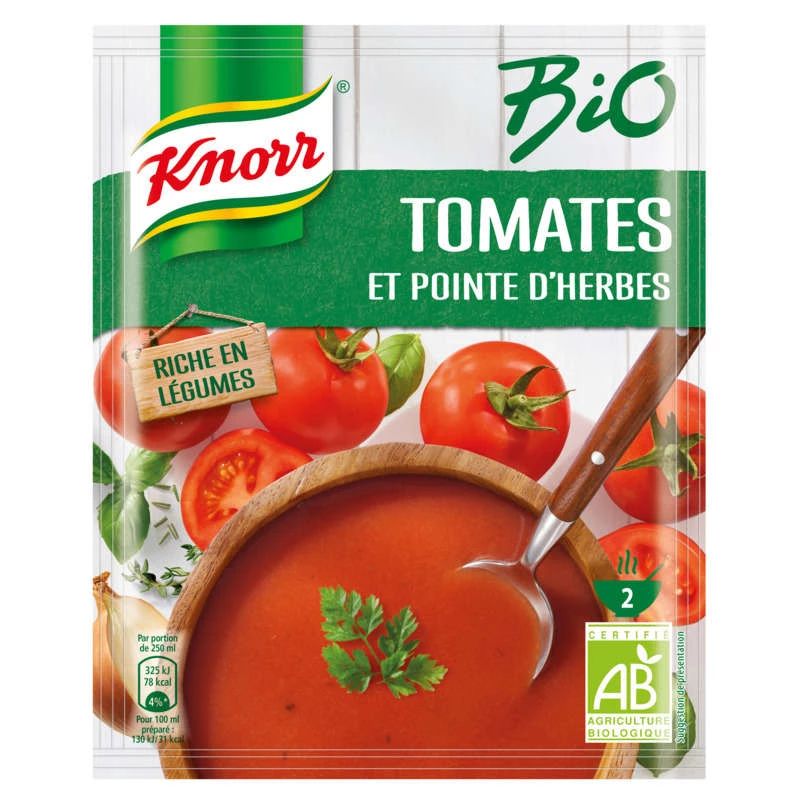 Soupe liquide Bio tomates et pointe d'herbes sachet 45g - KNORR