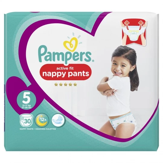 Couches-coulottes activ fit nappy pants T5 x30 - PAMPERS