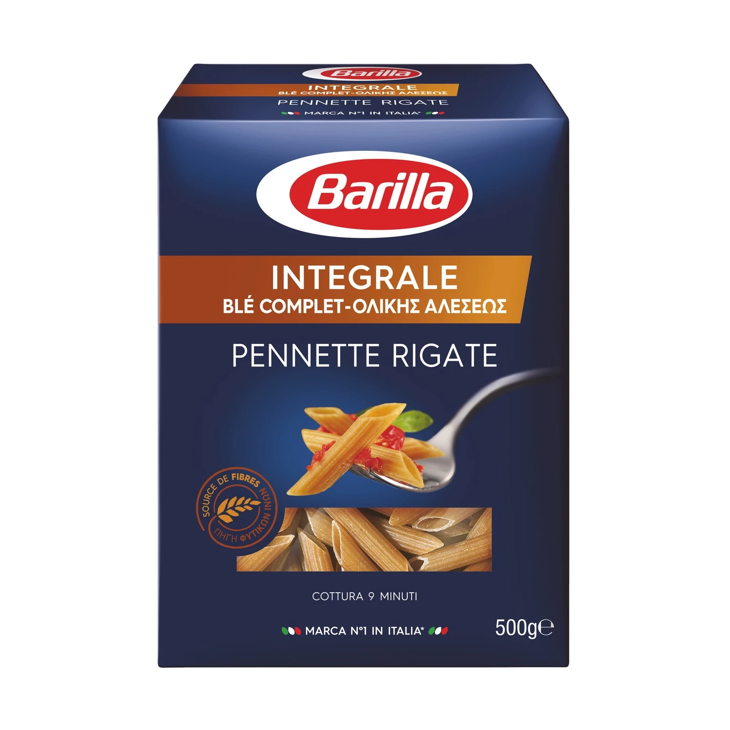 Pasta Integral Pennette Rigate, 500g - BARILLA