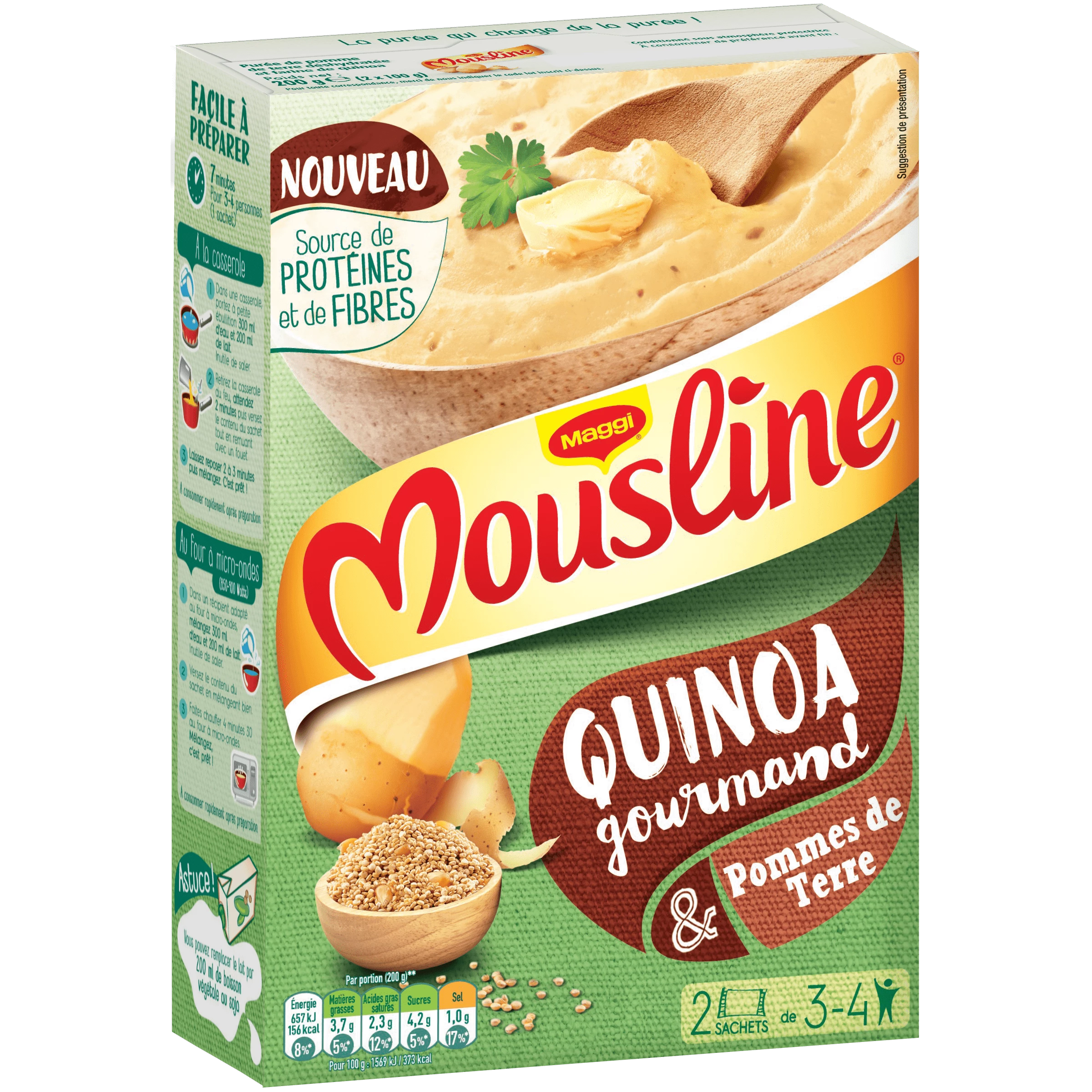 Purée de quinoa & pomme de terre Mousline 2x100g - MAGGI