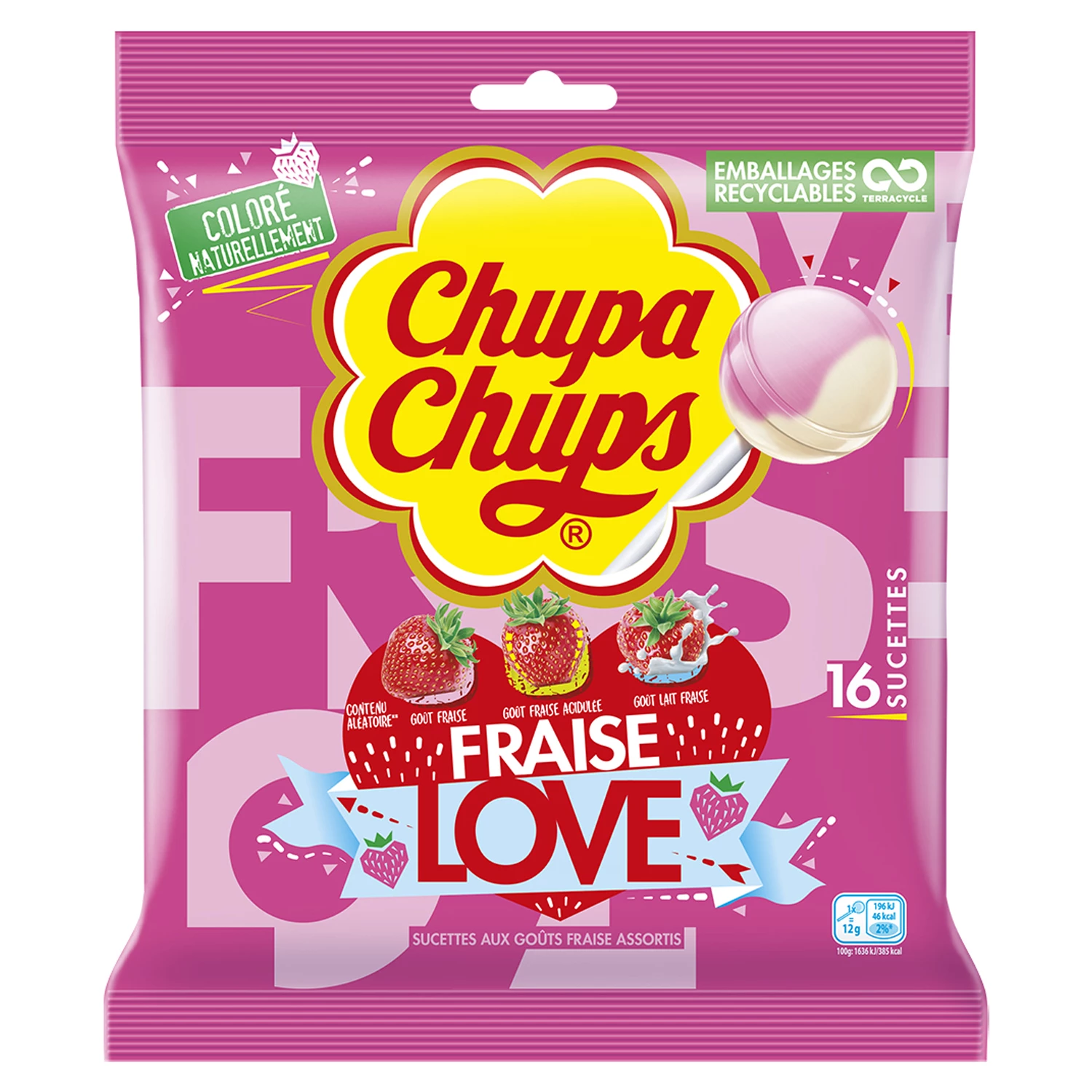Piruletas de amor clásicas de fresa x16 - CHUPA CHUPS