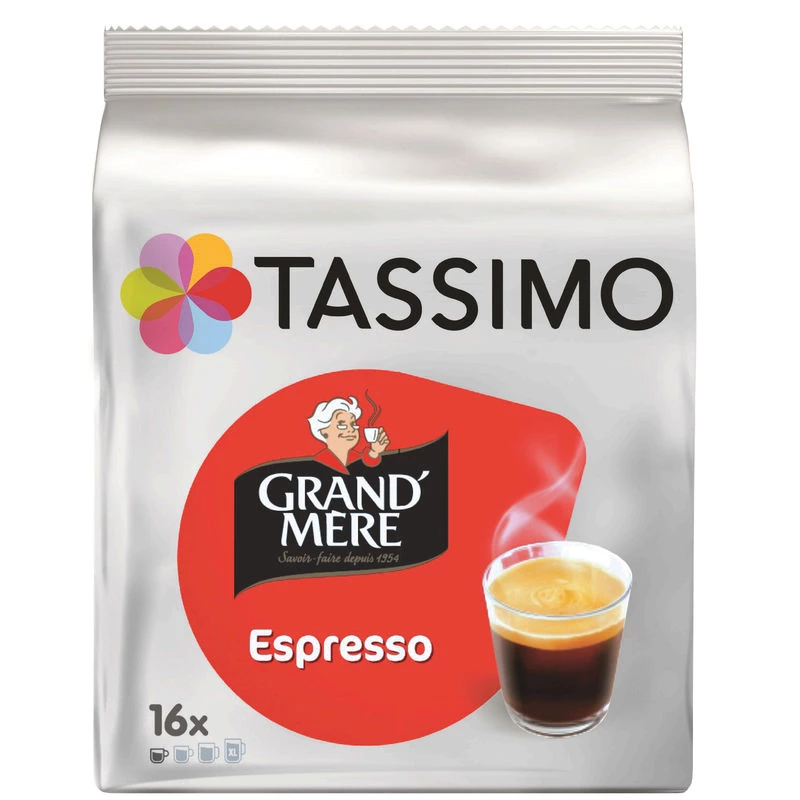 Grand'Mère Espressokoffie X16 Peulen 104g - TASSIMO