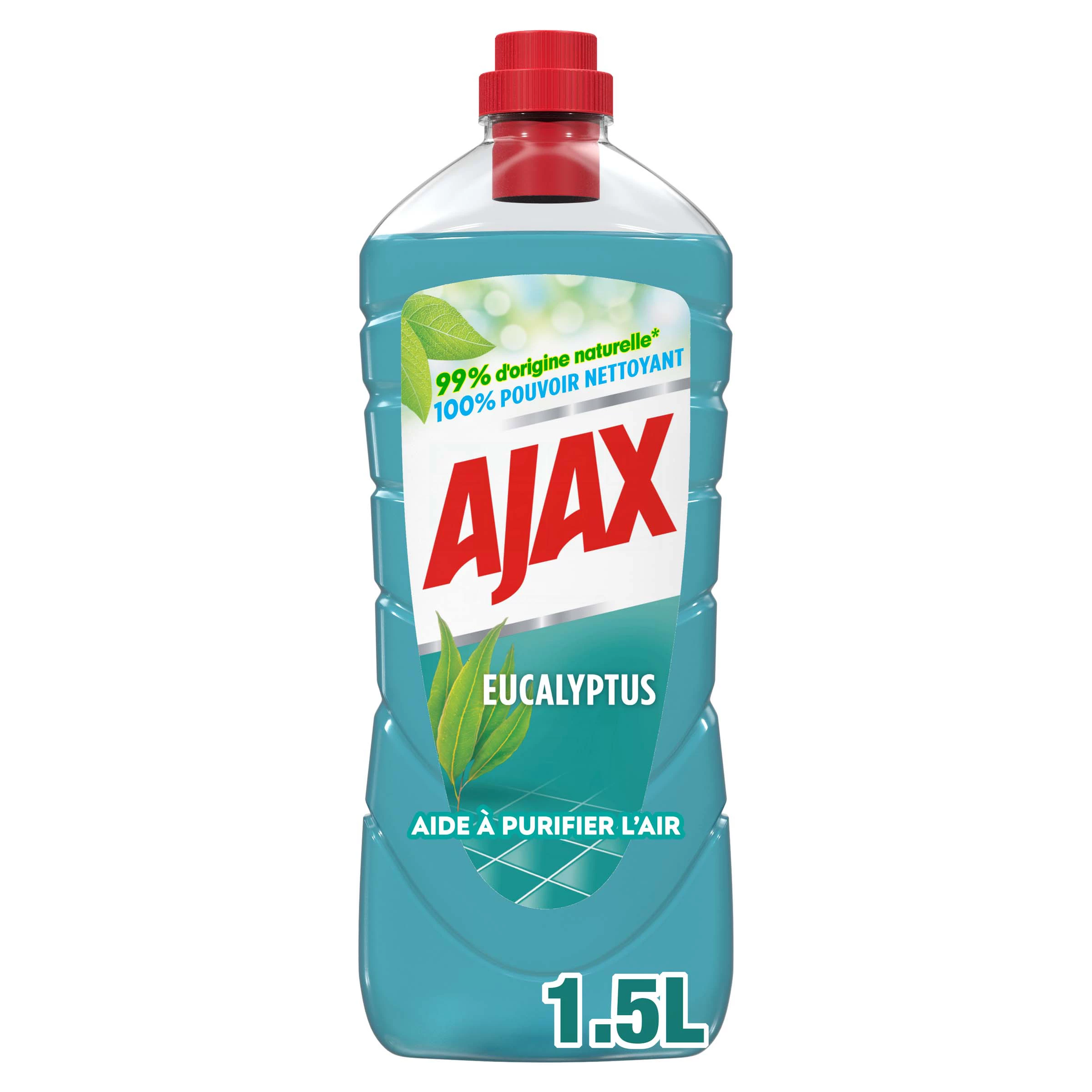 Бытовое универсальное чистящее средство для пола очищает воздух с помощью экологически ответственного эвкалипта - AJAX