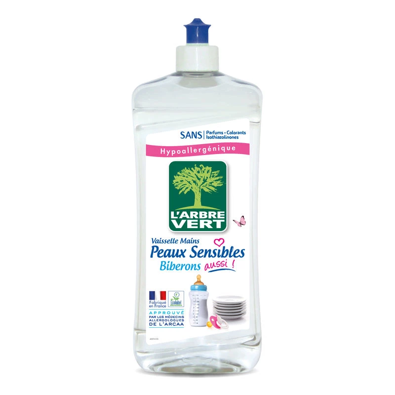 Liquide vaisselle peaux sensibles/biberons 750ml - L'ARBRE VERT