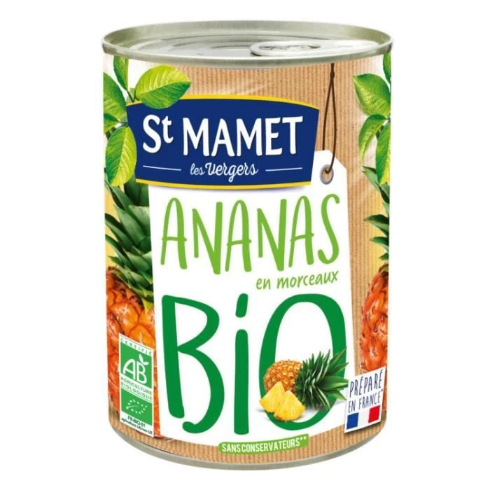 Ananas au sirop bio 455g - ST MAMET