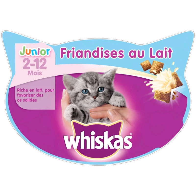 Guloseimas para gatos juniores de 2 a 12 meses em leite 55g - WHISKAS