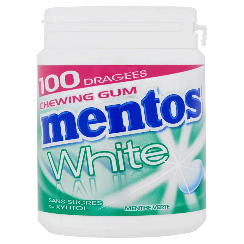 Chicle blanco sabor hierbabuena x100 - MENTOS
