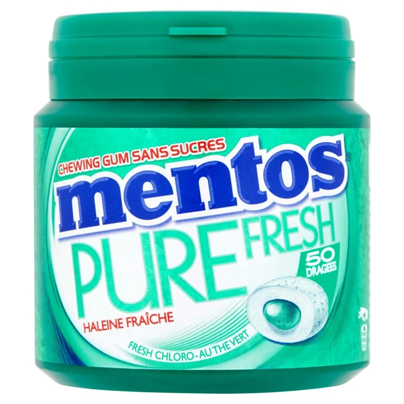 Chewing gum pure fresh goût fresh chloro sans sucres x50 - MENTOS