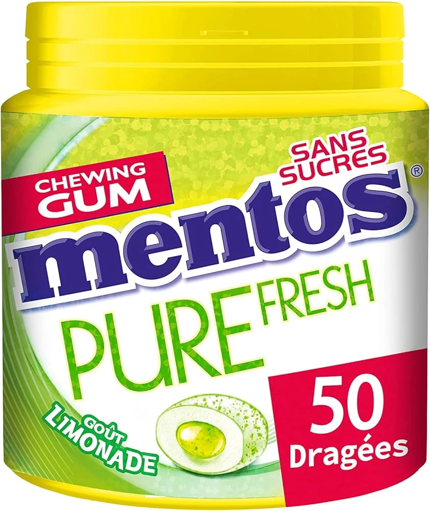 口香糖新鲜柠檬水 Sans Sucres，100g - MENTOS
