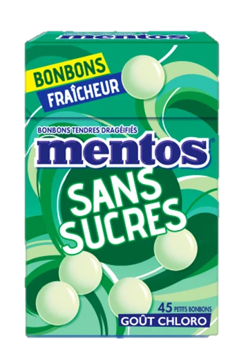 Bonbons Fraîcheur Sans Sucres Parfum Chlorophylle; x45 - MENTOS